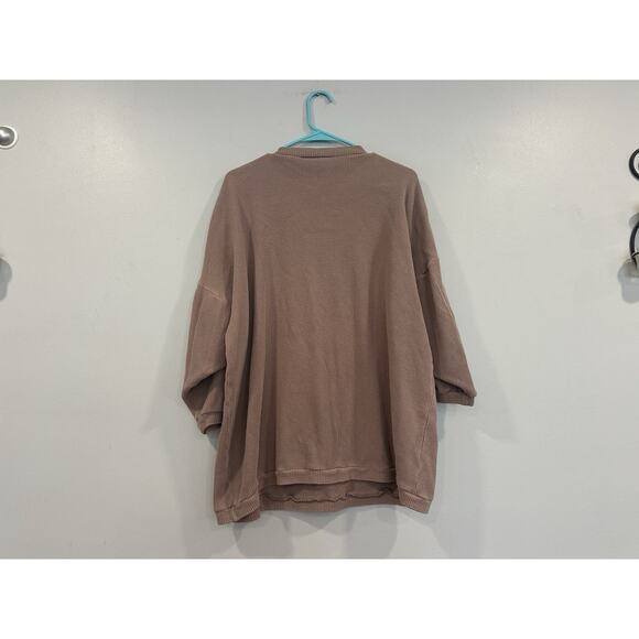 Fitigues 100% Cotton Tan Waffle Knit Crewneck Top One Size Vintage VTG - Picture 4 of 8